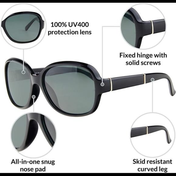Oversized Sunglasses for Women-Retro Frame Design Polarized UV400 Protection main image 6